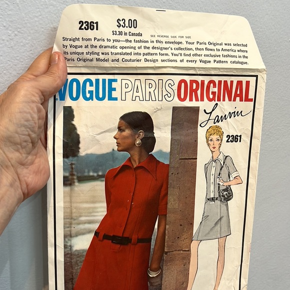 VOGUE Paris ORIGINAL Lanvil Pattern with original Cloth Label - Picture 4 of 12